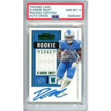 D'Andre Swift 2020 Panini Contenders Autograph Jersey Card #RTS-DAS PSA/DNA 10 (Light Blue)