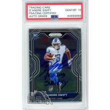 D'Andre Swift 2020 Panini Prizm "Moving Swiftly" Autograph Rookie Card #358 PSA/DNA 10