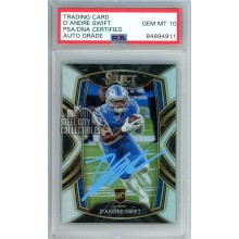 D'Andre Swift 2020 Panini Select Silver Autograph Rookie Card #251 PSA/DNA 10 (Light Blue)