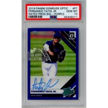 Fernando Tatis Jr 2019 Panini Optic Purple Autograph Rookie Card 47/60 PSA 10