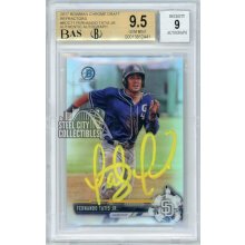 Fernando Tatis 2017 Bowman Chrome Autographed Refractor Card #BDC-71 BGS 9.5 BAS 9 (Yellow)