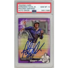 Fernando Tatis Jr 2017 Bowman Draft Autograph Purple Card /250 #BD-71 - PSA/DNA 10