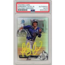 Fernando Tatis 2017  Bowman Chrome Autographed Refractor Card #BDC-71 - PSA/DNA (Yellow Ink)