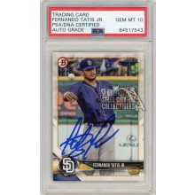 Fernando Tatis Jr 2018 Bowman Autographed Card #BP114 - PSA/DNA 10