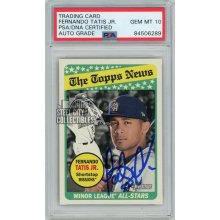 Fernando Tatis Jr 2018 Topps Heritage News Autograph Rookie RC Card - PSA/DNA 10