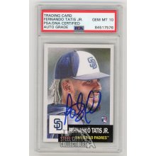 Fernando Tatis Jr 2019 Topps Living Autographed Rookie RC Card #173 - PSA/DNA 10