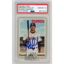 Fernando Tatis Jr 2019 Topps Heritage Autographed Rookie RC Card #517 - PSA/DNA 10