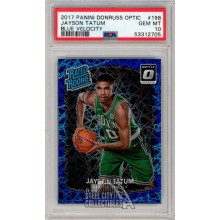 Jayson Tatum 2017-18 Panini Donruss Optic Blue Velocity Rookie Card #198 PSA 10 GEM MINT
