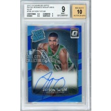 Jayson Tatum 2017-18 Panini Donruss Optic Blue Autograph Rookie Card /49 #198 BGS 9