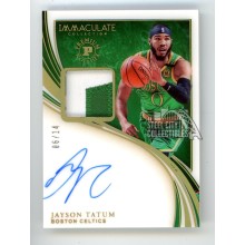 Jayson Tatum 2019-20 Panini Immaculate Autograph Patch Card #PA-JTT 06/14
