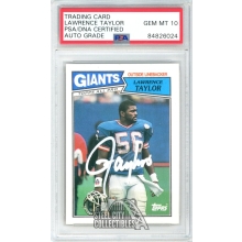 Lawrence Taylor 1987 Topps Autograph Card #26 PSA/DNA 10 (White)