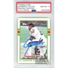 Lawrence Taylor 1989 Topps Autograph Card #166 PSA/DNA 10 (Light Blue)