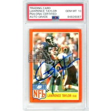 Lawrence Taylor 1985 Topps Star Set Autograph Card #11 PSA/DNA 10