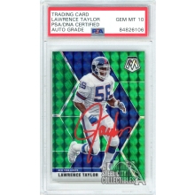 Lawrence Taylor 2020 Panini Mosaic Green Autograph Card #154 PSA/DNA 10 (Red)