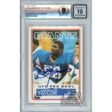 Lawrence Taylor 1983 Topps Autograph Card #133 BAS 10