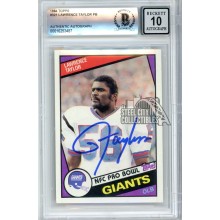 Lawrence Taylor 1984 Topps Autograph Card #321 BAS 10