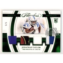 Jonathan Taylor 2020 Panini Flawless Emerald Quad Patch Rookie Card #RS13 5/5