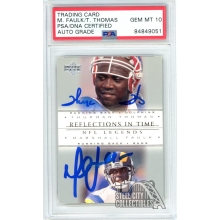 Thurman Thomas/Marshall Faulk 2000 UD Reflections In Time Autograph Card #R10 PSA/DNA 10