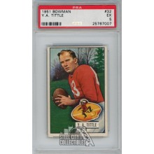 Y.A.Tittle 1951 Bowman Card #32 PSA 5 EX