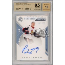 Brady Tkachuk 2018-19 Upper Deck SP Authentic Future Watch Autograph Card 081/999 BGS 9.5