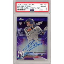 Gleyber Torres 2018 Topps Chrome Purple Autograph Rookie Card 216/250 PSA 10