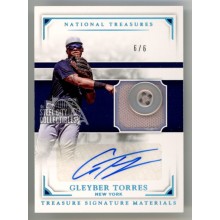 Gleyber Torres 2017 Panini National Treasures Button Patch Autograph Card 6/6