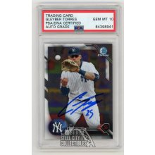Gleyber Torres 2016 Bowman Chrome Draft Autographed Card #BCD-143 - PSA/DNA 10