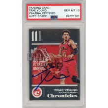 Trae Young 2018-19 Panini Chronicles Autograph Rookie Card #532 PSA/DNA 10
