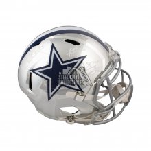 Dallas Cowboys Triplets Autographed Chrome Full-Size Football Helmet - BAS LOA Graded 10