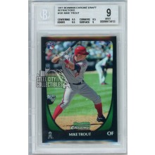 Mike Trout 2011 Bowman Chrome Draft Refractor Rookie Card #101 BGS 9 Mint