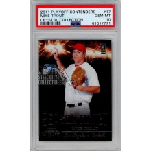 Mike Trout 2011 Playoff Contenders Season Ticket Crystal RC #17 199/299 PSA 10