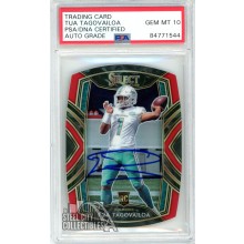 Tua Tagovailoa 2020 Panini Select Red Club Level Die Cut Autograph Rookie Card #245 PSA/DNA 10