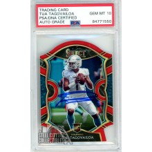 Tua Tagovailoa 2020 Panini Select Red Die Cut Autograph Rookie Card #45 PSA/DNA 10