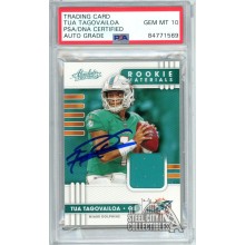 Tua Tagovailoa 2020 Panini Absolute Autograph Rookie Jersey Card #2 PSA/DNA 10