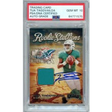 Tua Tagovailoa 2020 Panini Playoff Autograph Rookie Jersey Card #RS-2 PSA/DNA 10
