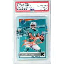 Tua Tagovailoa 2020 Panini Donruss Optic Holo Autograph Rookie Card #152 PSA/DNA (Orange)