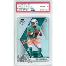 Tua Tagovailoa 2020 Panini Mosaic Silver Autograph Rookie Card #203 PSA/DNA 10 (Orange)