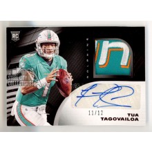 Tua Tagovailoa 2020 Panini Black Autograph Rookie Patch Card #RSM-TTA 11/12