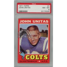 Johnny Unitas 1971 Topps Football Card #1 PSA 8 NM-MT (559)