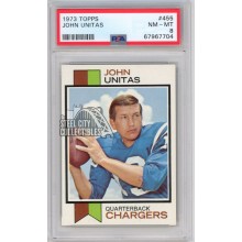 Johnny Unitas 1973 Topps Football Card #455 PSA 8 NM-MT