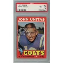 Johnny Unitas 1971 Topps Football Card #1 PSA 8 NM-MT (841)