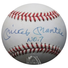 Mickey Mantle Autographed  OAL Bobby Brown Baseball W/ No. 7 Inscription - JSA LOA YY33832