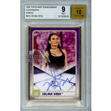 Zelina Vega 2020 Topps Transcendent WWE Purple Autograph Card 02/10 BGS 9