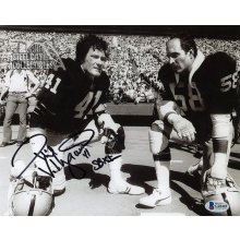 Phil Villapiano SB XI Autographed Oakland Raiders 8x10 Photo - BAS COA (B&W)