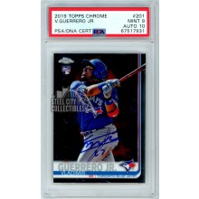 Vladimir Guerrero Jr 2019 Topps Chrome Autograph Rookie Card #201 PSA 9 PSA/DNA 10