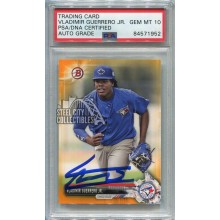 Vladimir Guerrero Jr 2017 Bowman Autographed Card #BP32 ORANGE 08/25 PSA/DNA 10