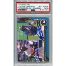 Vladimir Guerrero Jr & Sr 2021 Topps Now Dual Autograph BLUE 34/49 PSA/DNA
