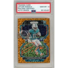 Jaylen Waddle 2021 Panini Prizm Disco Autograph Rookie Card #338 PSA/DNA 10 (Orange)