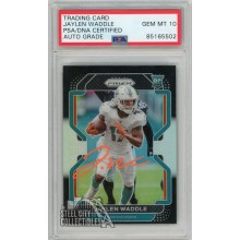 Jaylen Waddle 2021 Panini Prizm Black Silver Autograph Rookie Card #PB-10 PSA/DNA 10 (Orange)