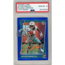 Jaylen Waddle 2021 Panini Optic Blue Hyper Autograph Rookie Card #208 PSA/DNA10 (Orange)